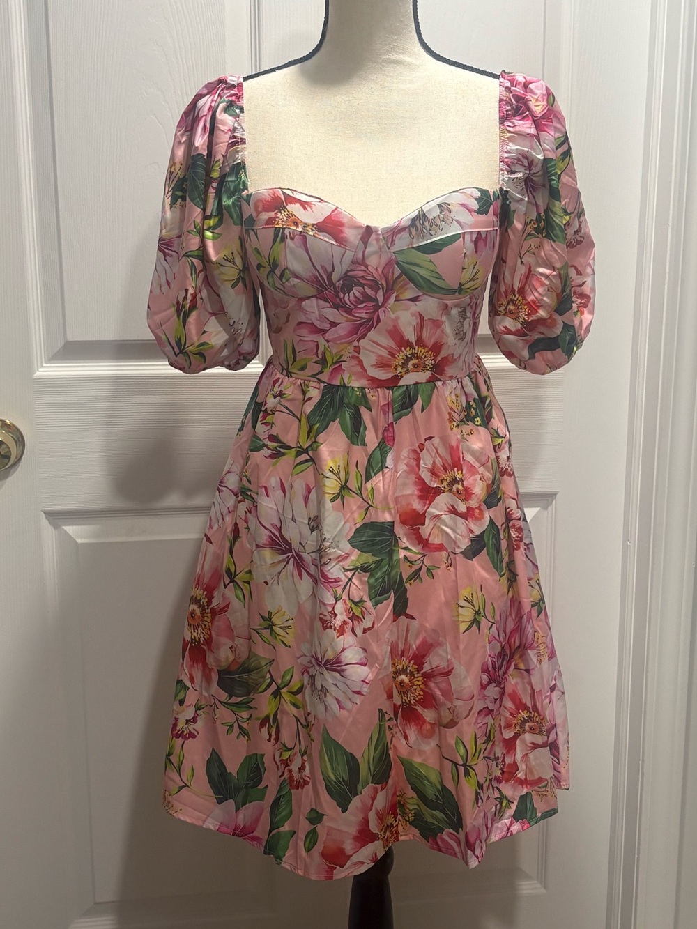 Spring Summer Floral Flowy Mini Dress